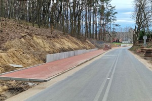 Postęp prac na ścieżce rowerowej - mury oporowe