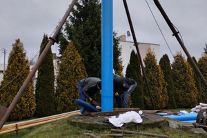 Prace związane z budową kanalizacji sanitarnej w Boguszynie