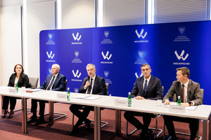 Konferencja prasowa poświęcona projektom, które otrzymały dofinansowanie w ramach Działania 2.7 Rozwój zrównoważonej gospodarki wodno-ściekowej.