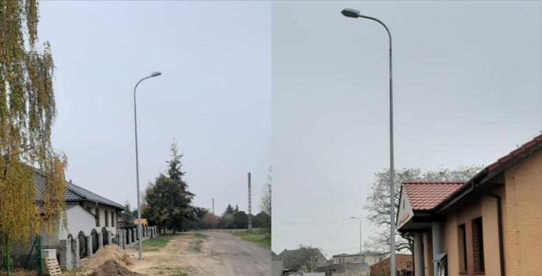 Montaż oświetlenia ulicznego na ulicy Kolejowej i Młyńskiej w Boszkowie
