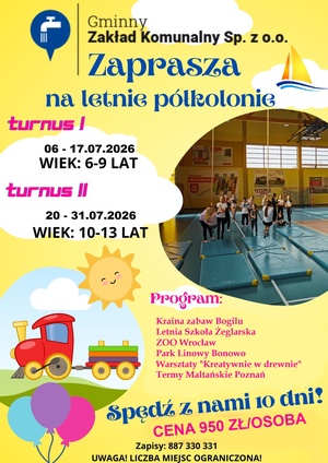Półkolonie GZK - ruszają zapisy